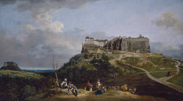 The Fortress of Königstein by Bernardo Bellotto (Italian, 1722 - 1780), 16X12"(A3)Poster Print