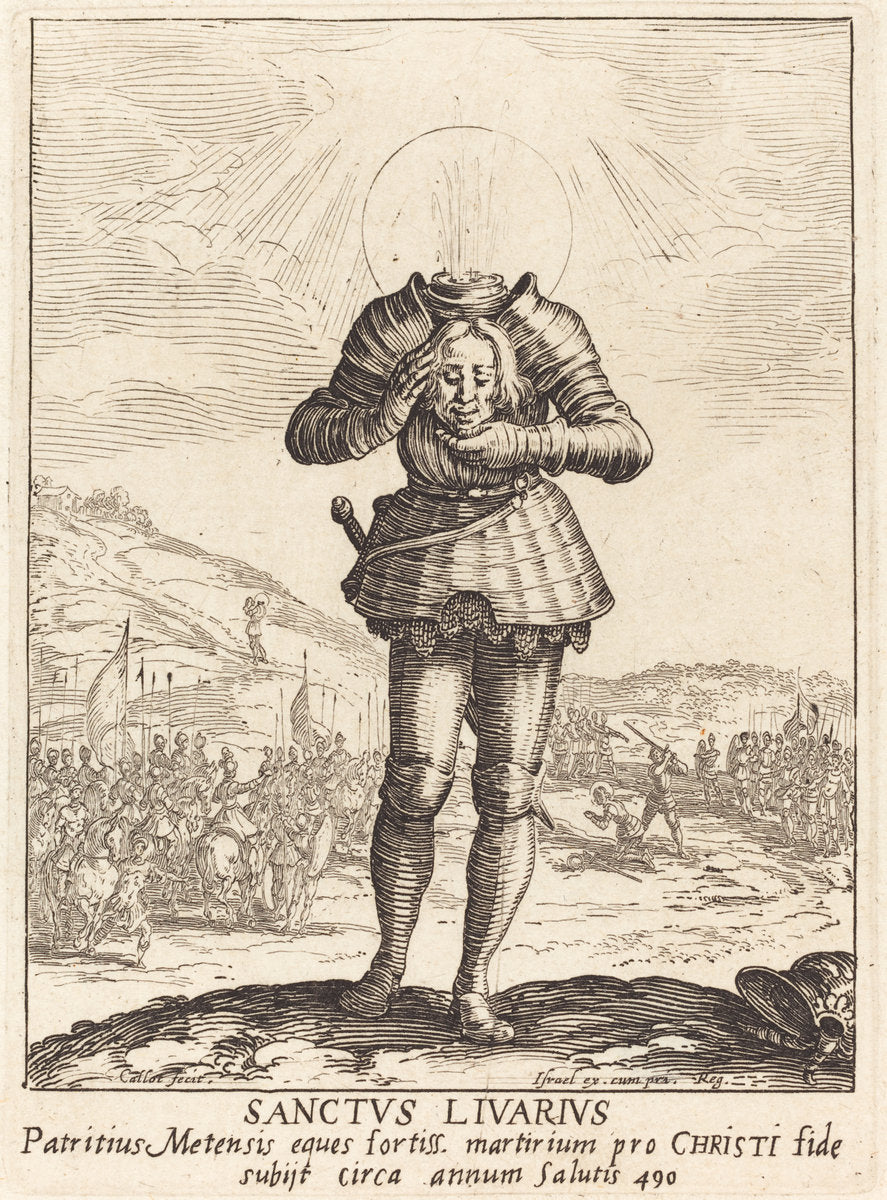 Saint Livier by Jacques Callot (French, 1592 - 1635), 16X12"(A3)Poster Print