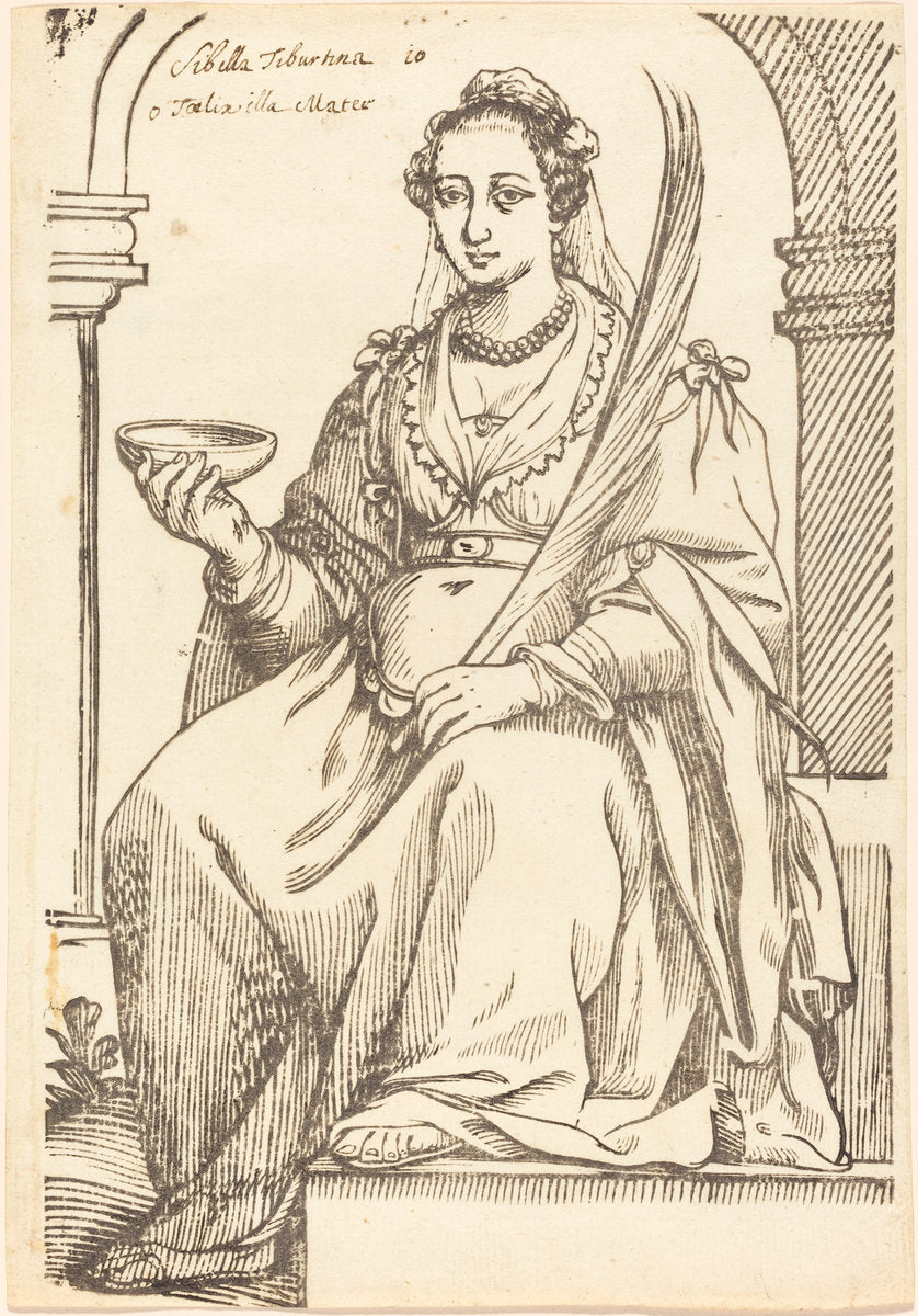 Sibylla Tiburtina by Jacques Stella (French, 1596 - 1657), 16X12"(A3)Poster Print
