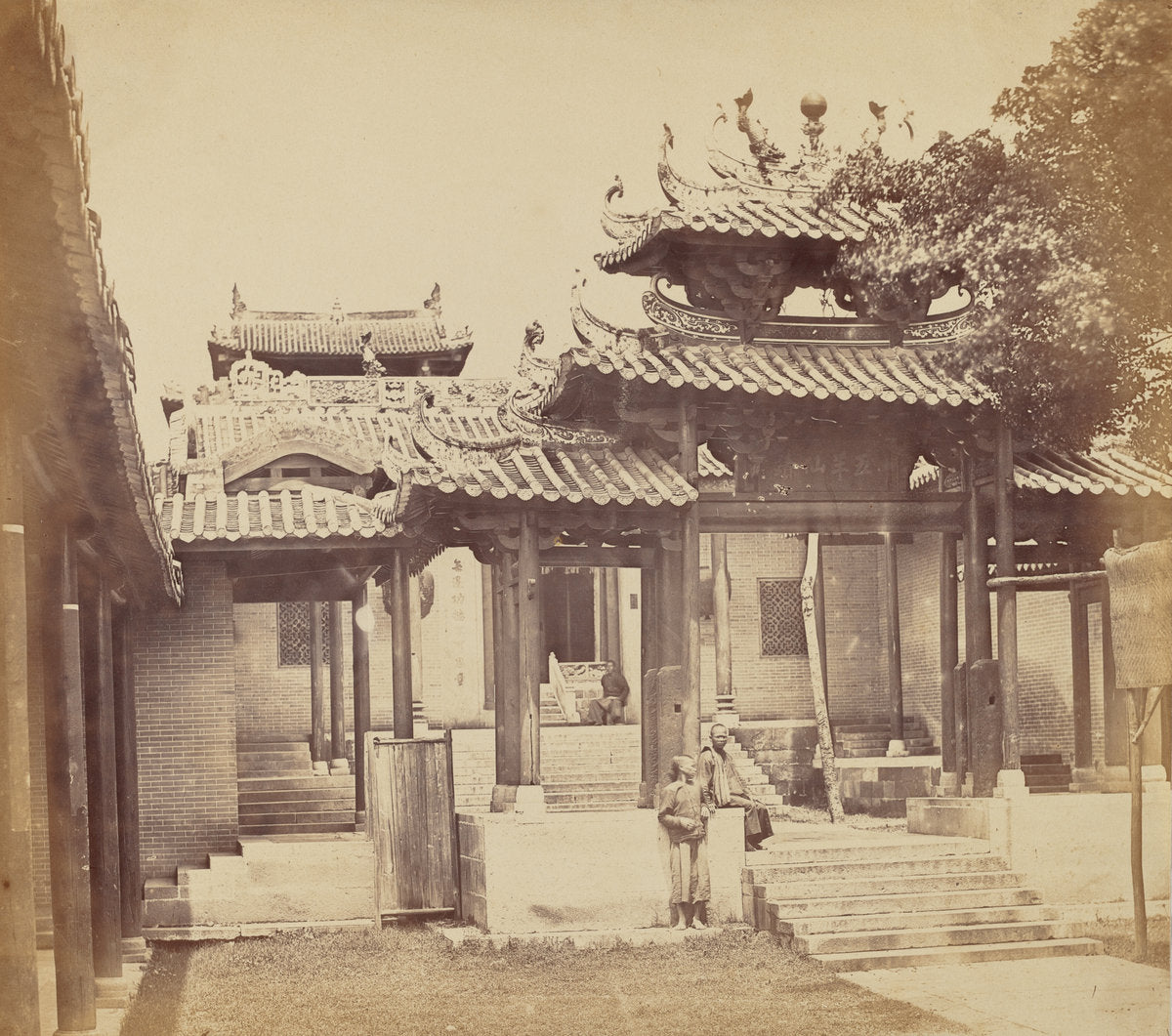 Entrance to the Five Genii Temple, Canton, April 1860 by Felice Beato (British, born Venice, 1832 - 1909), 16X12"(A3)Poster Print