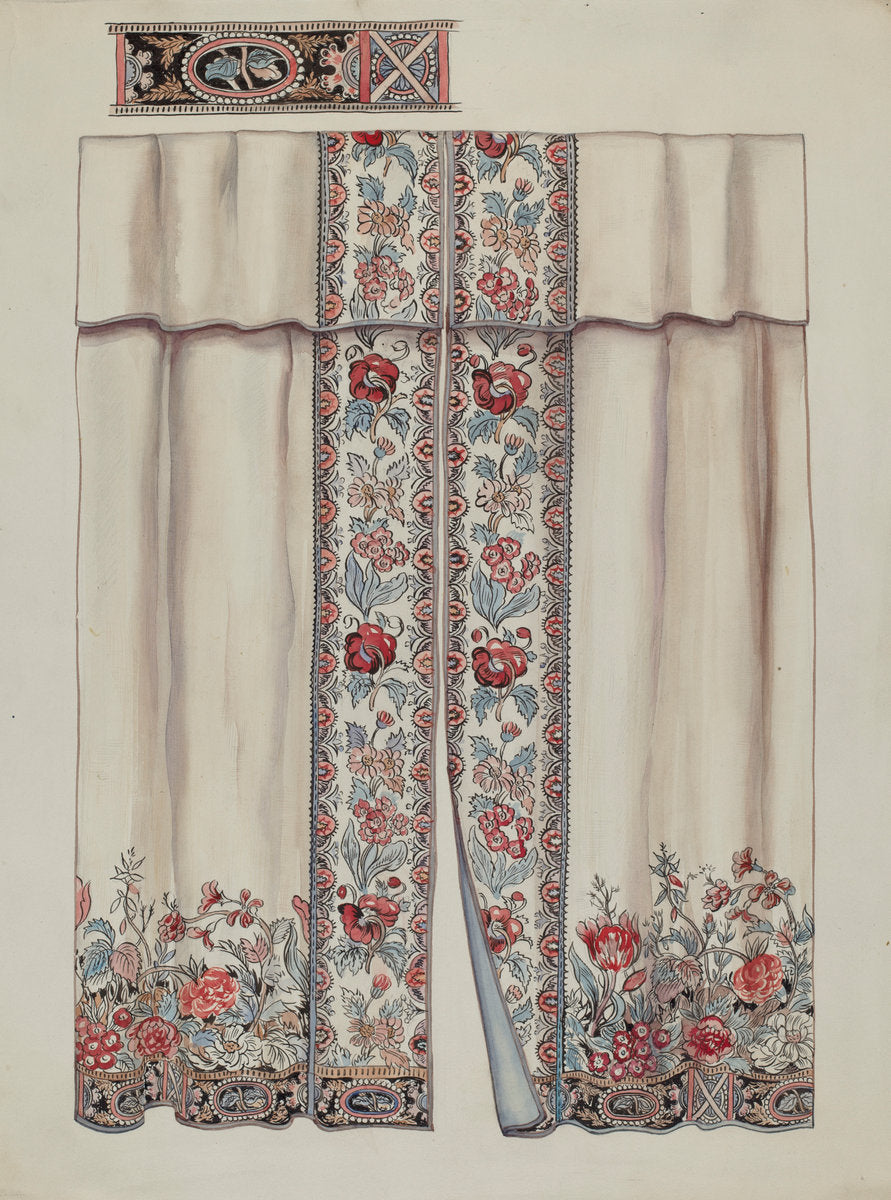 Curtains by Lillian Causey (American, active c. 1935), 16X12"(A3)Poster Print