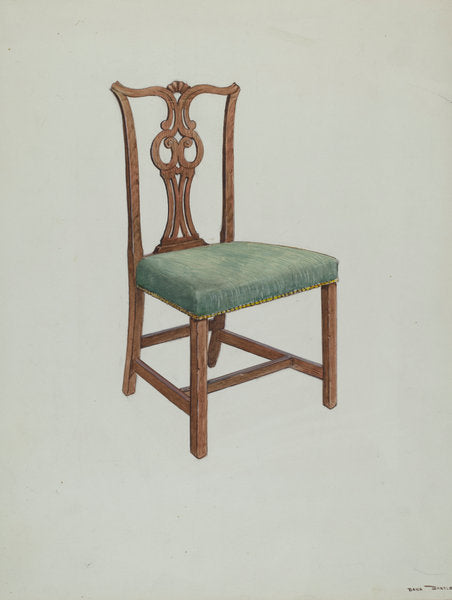 Side Chair by Dana Bartlett (American, 1882 - 1957), 16X12"(A3)Poster Print