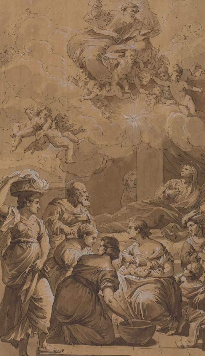18th century by Follower of Francesco Fontebasso (Birth of the Virgin), 16X12"(A3)Poster Print