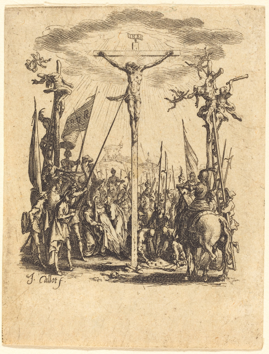 The Crucifixion by Jacques Callot (French, 1592 - 1635), 16X12"(A3)Poster Print