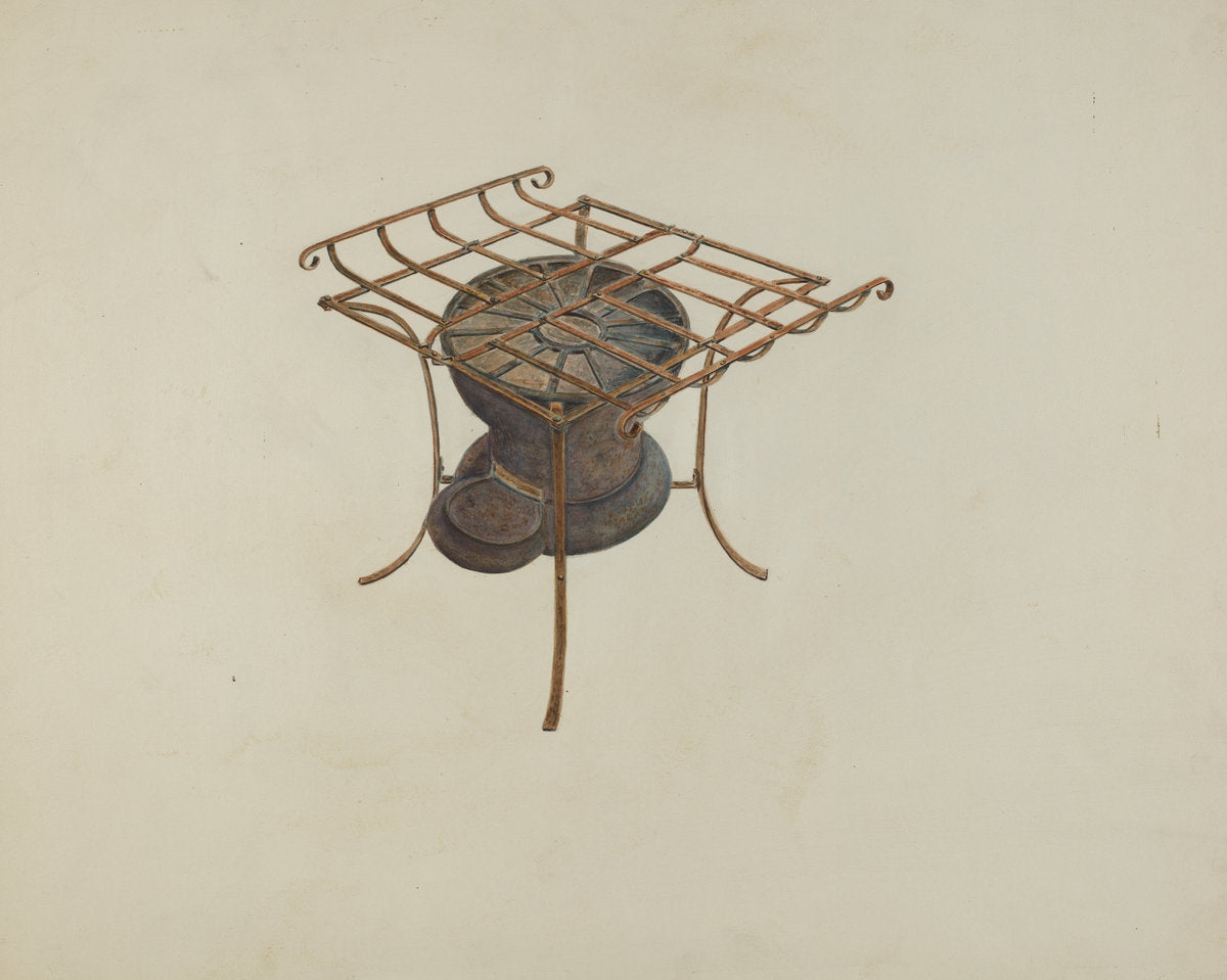 Portable Cast Iron Cook Stove by Al Curry (American, active c. 1935), 16X12"(A3)Poster Print