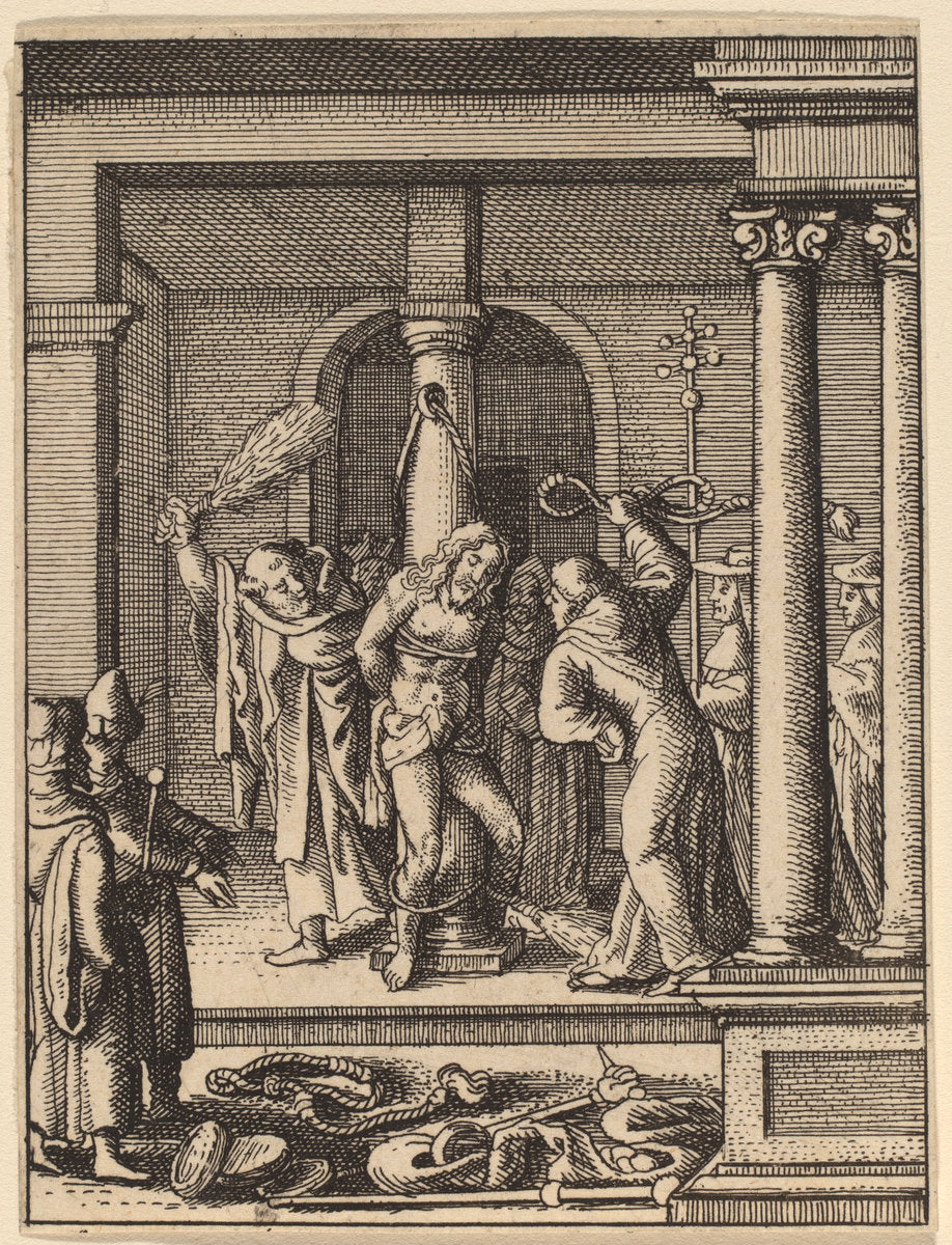 The Scourging by Wenceslaus Hollar (Bohemian, 1607 - 1677), 16X12"(A3)Poster Print