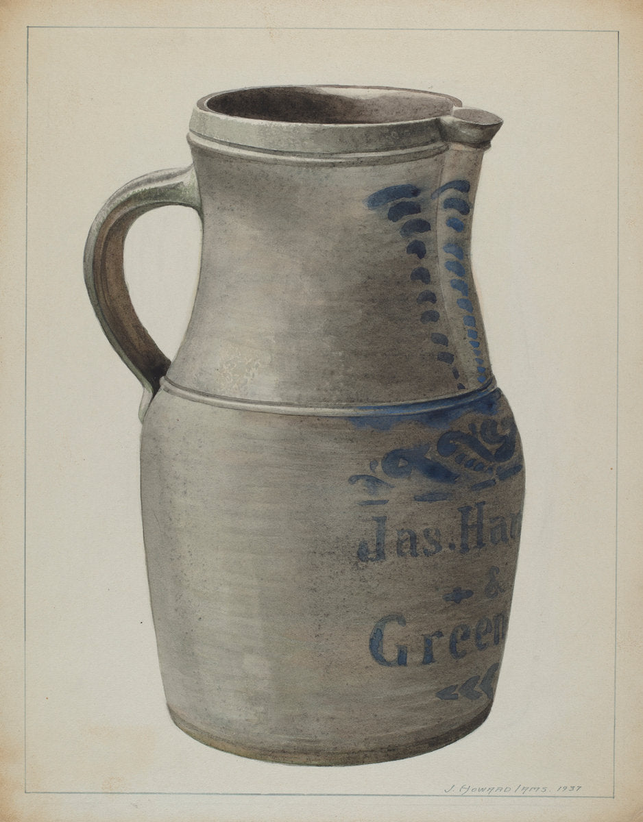 Batter Pitcher by J. Howard Iams (American, active c. 1935), 16X12"(A3)Poster Print