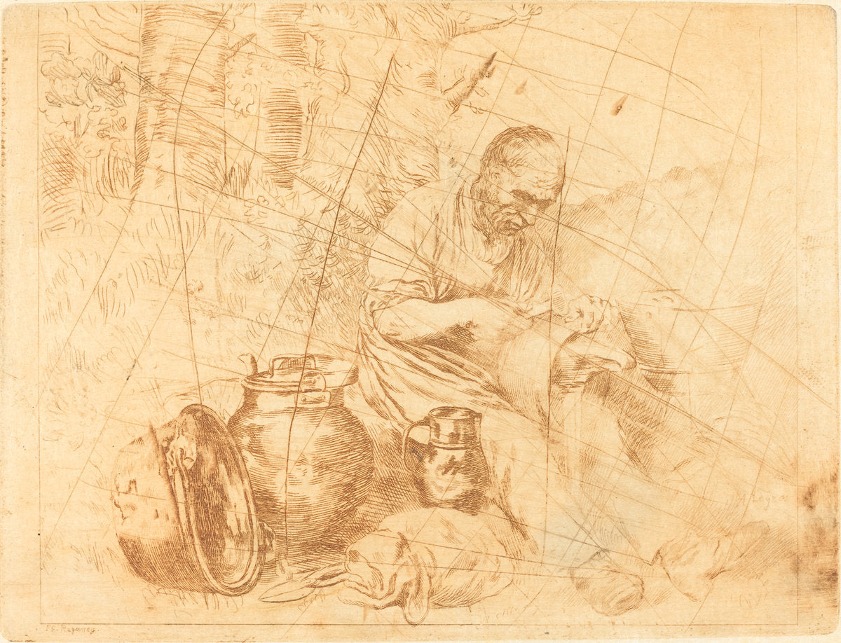 The Tinker (Le retameur) by Felix Régamey after Alphonse Legros (French, 1844 - 1907), 16X12"(A3)Poster Print