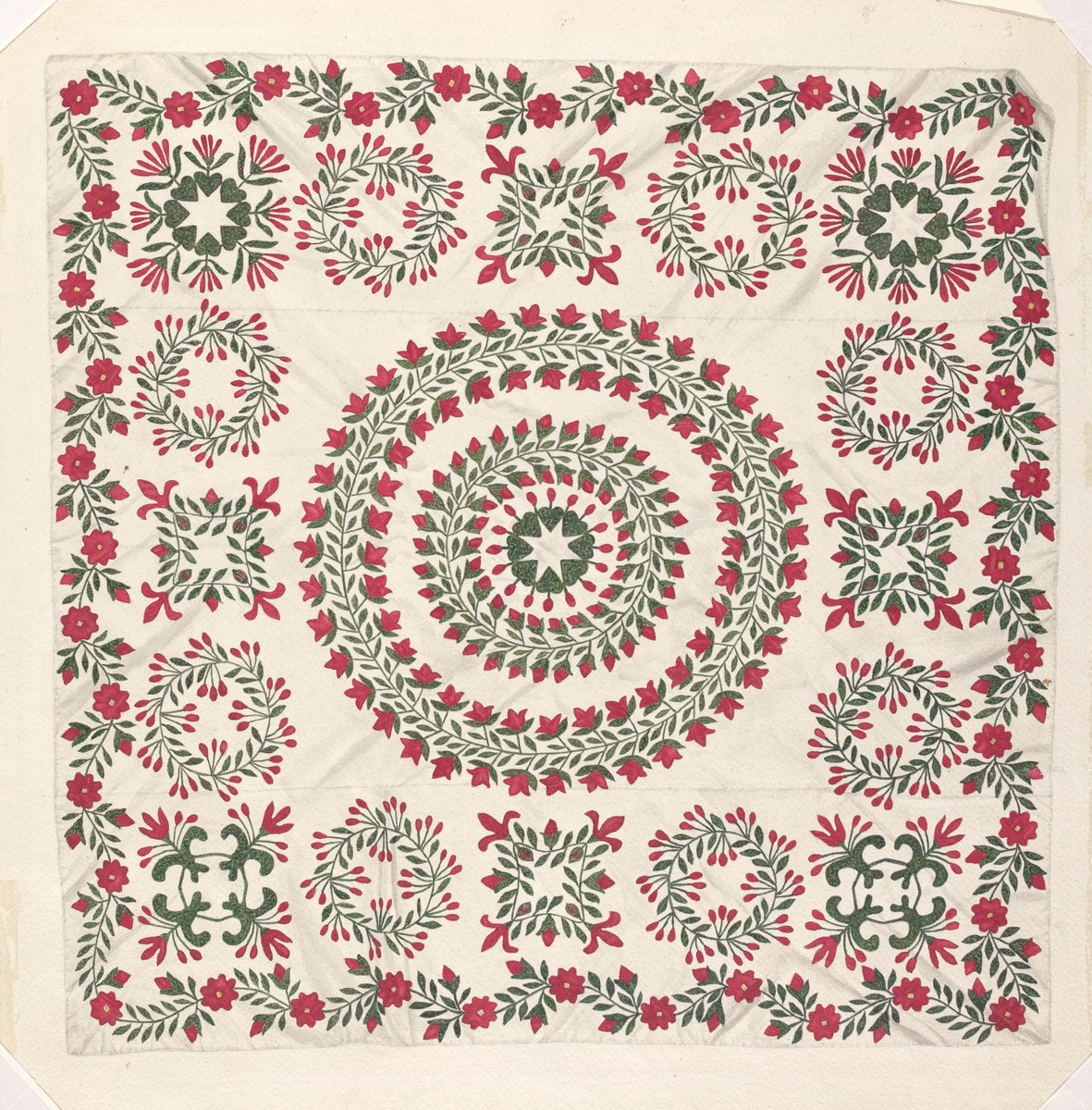 Quilt by Margaret Concha (American, active c. 1935), 16X12"(A3)Poster Print