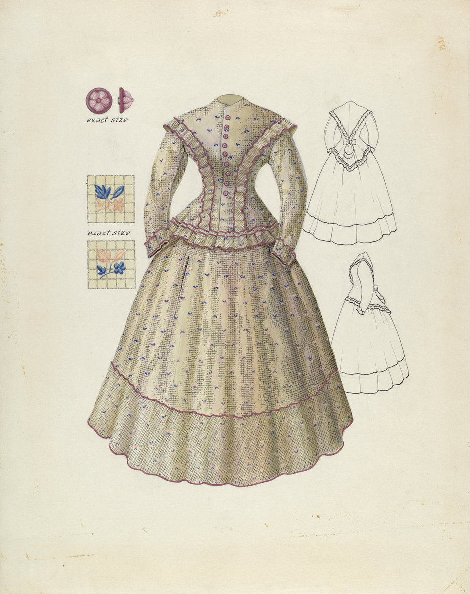 Dress by Henry Moran (American, active c. 1935), 16X12"(A3)Poster Print