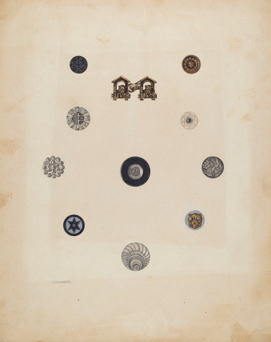 Buttons by Isidore Steinberg (American, active c. 1935), 16X12"(A3)Poster Print