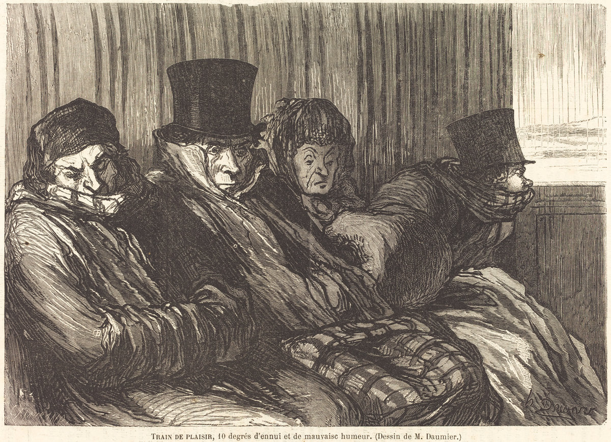 Train de plaisir by Charles Maurand after Honoré Daumier (French, active 1863/1881), 16X12"(A3)Poster Print