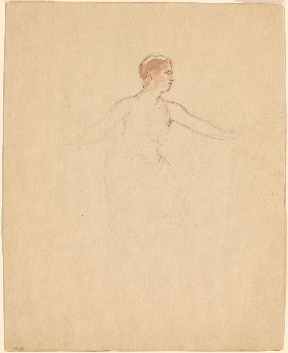 Female Torso by John La Farge (American, 1835 - 1910), 16X12"(A3)Poster Print