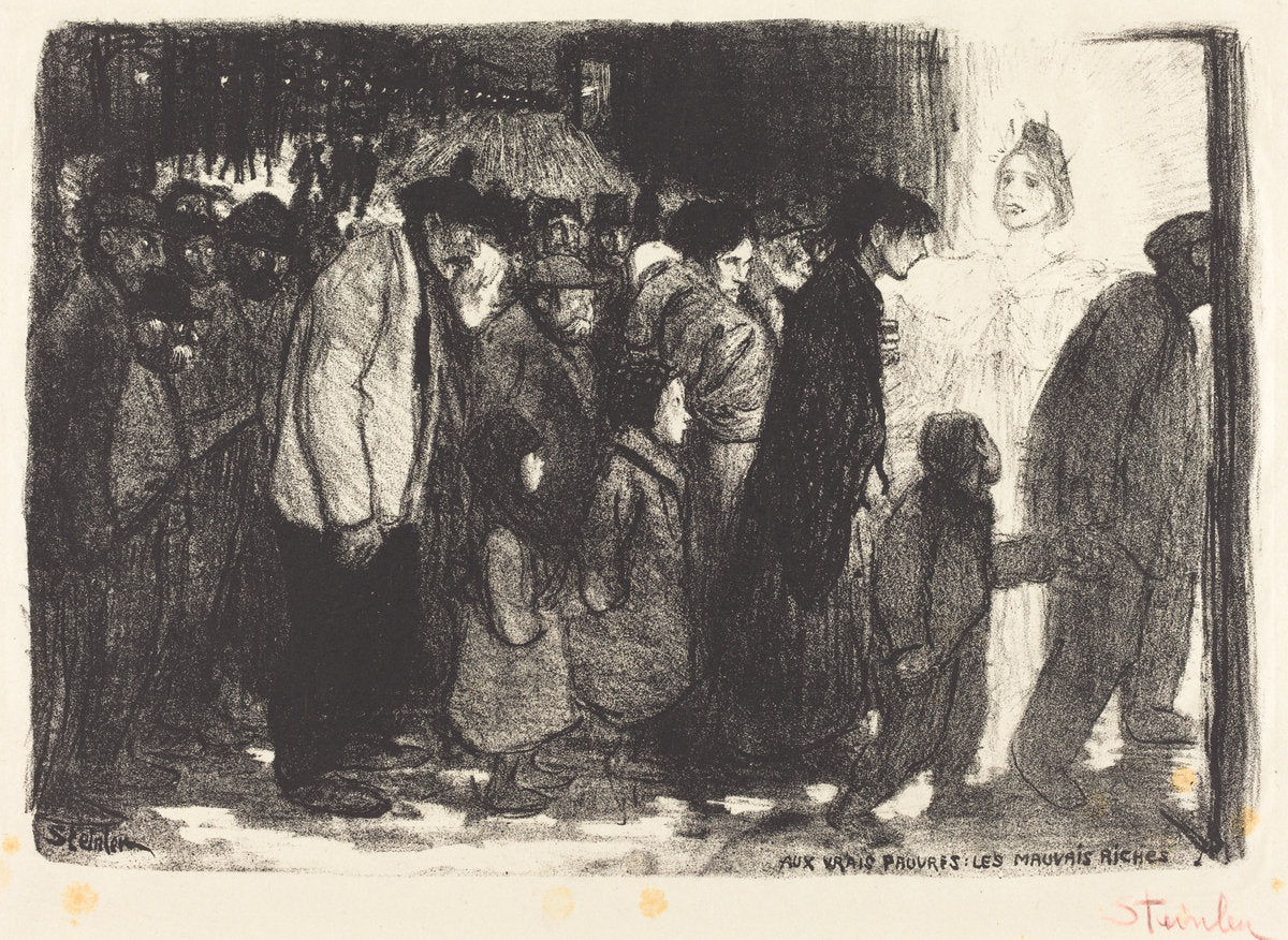 To the True Poor: The Wicked Rich (Aux vrais pauvres: Les mauvais riches) by Théophile Alexandre Steinlen (Swiss, 1859 - 1923), 16X12"(A3)Poster Print