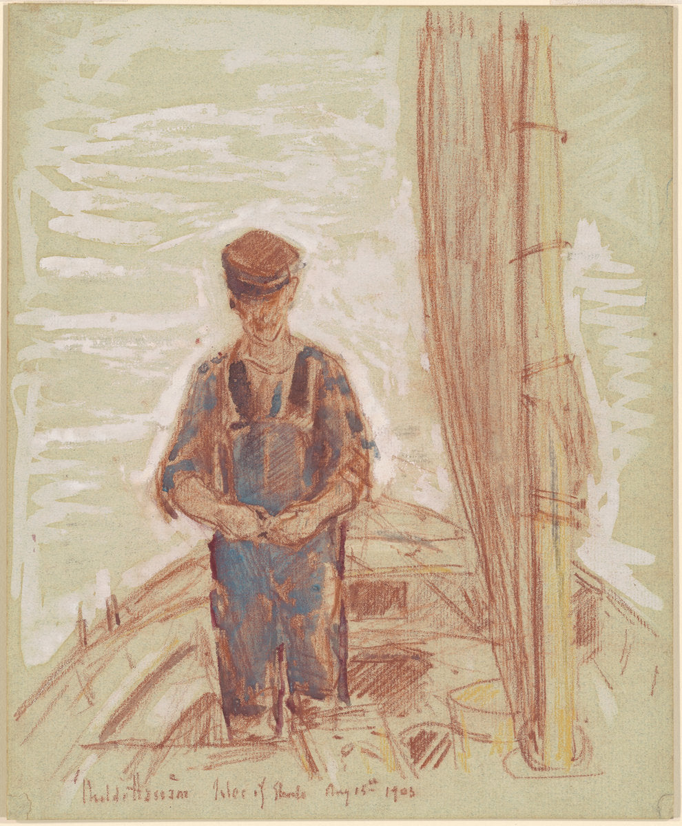 Fisherman, Isle of Shoals by Childe Hassam (American, 1859 - 1935), 16X12"(A3)Poster Print
