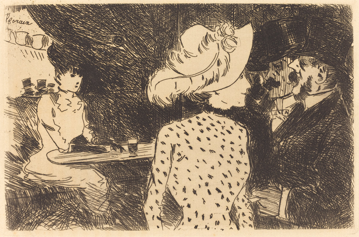 The Folies Bergere (refused plate, second plate) by Jean-Louis Forain (French, 1852 - 1931), 16X12"(A3)Poster Print