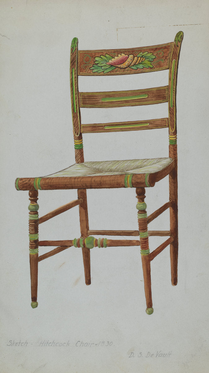 Hitchcock Side Chair by David S. De Vault (American, active c. 1935), 16X12"(A3)Poster Print