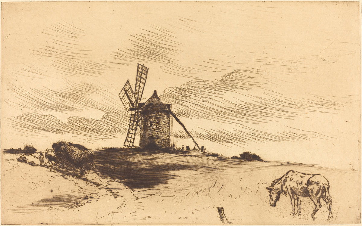 The Mill at Saint Jacut (Le moulin de Saint Jacut) by Norbert Goeneutte (French, 1854 - 1894), 16X12"(A3)Poster Print