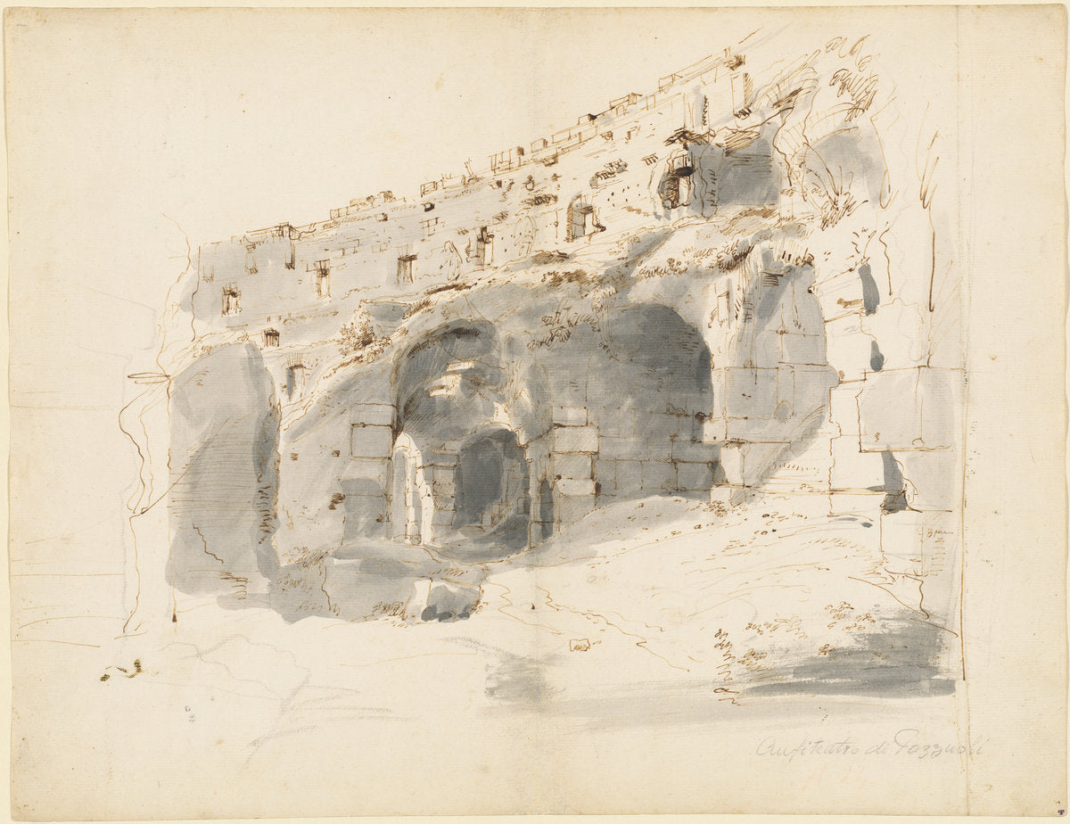 The Ruins of an Ancient Amphitheater by Gaspar van Wittel (Dutch, 1652/1653 - 1736), 16X12"(A3)Poster Print