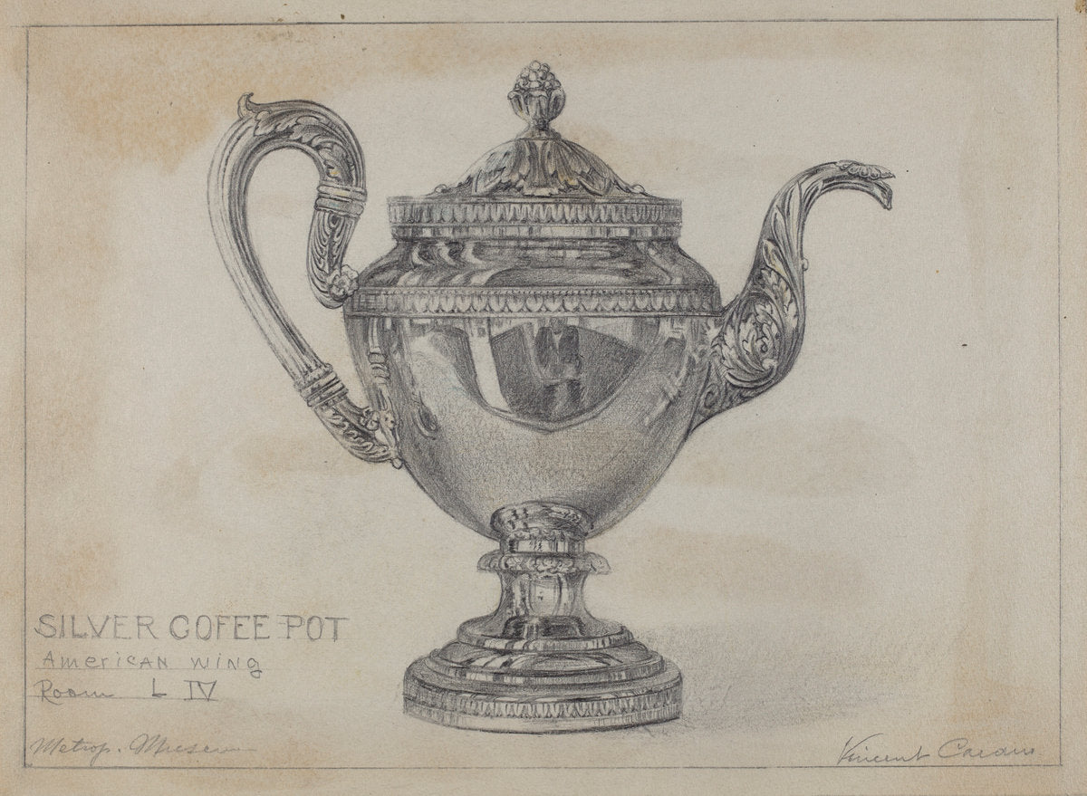 Silver Teapot by Vincent Carano (American, active c. 1935), 16X12"(A3)Poster Print