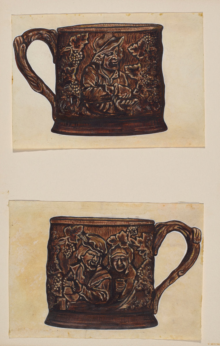 Toby Mug Set (2 pieces) by John Cutting (American, active c. 1935), 16X12"(A3)Poster Print