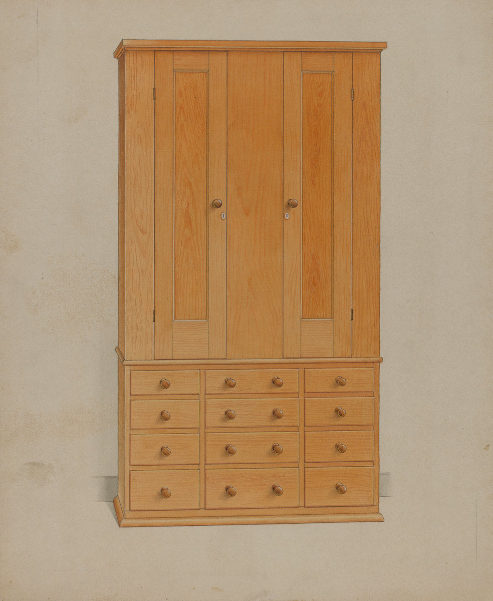 Shaker Cabinet with Drawers by Alfred H. Smith (American, active c. 1935), 16X12"(A3)Poster Print