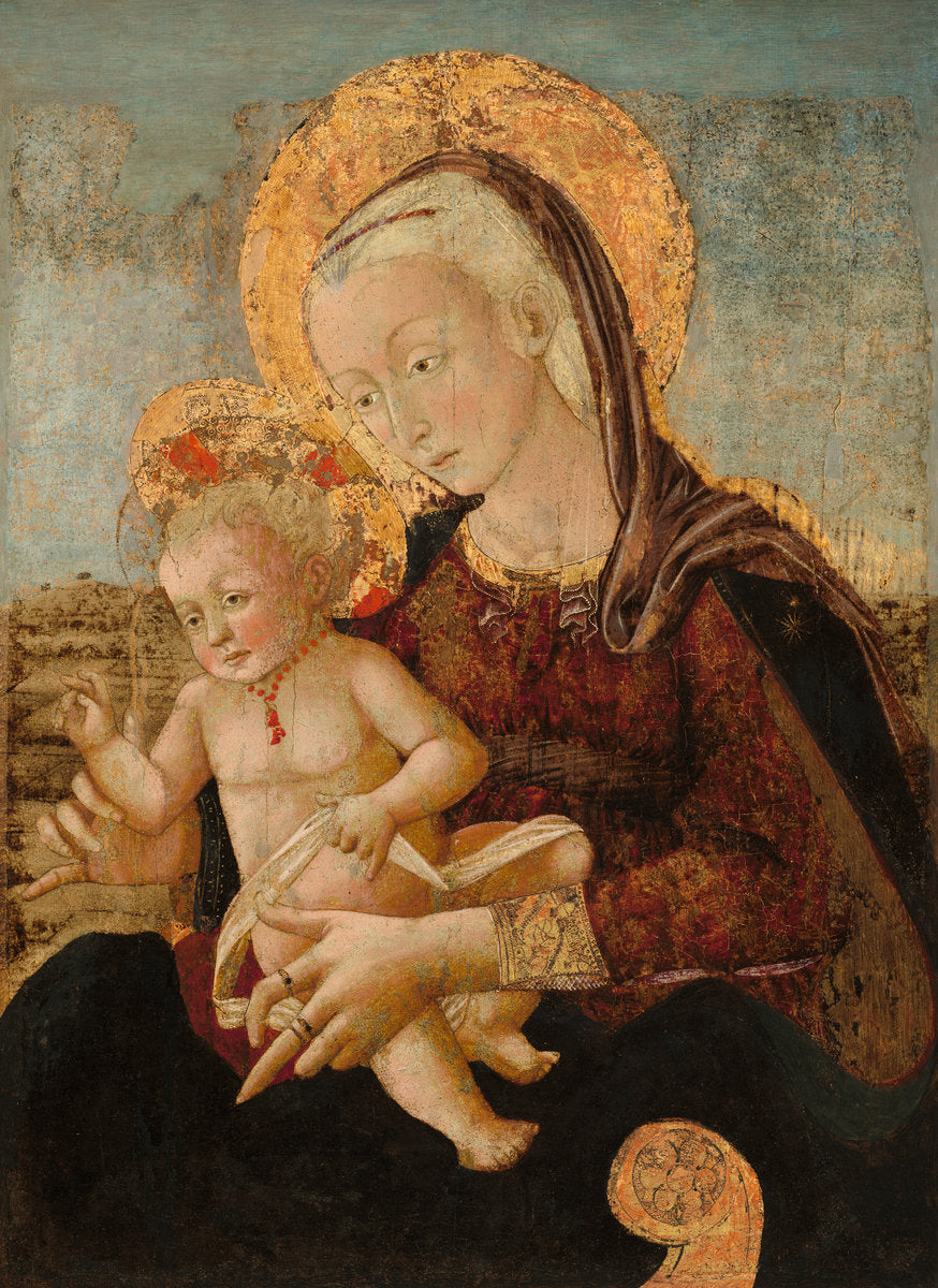 Madonna and Child by Pier Francesco Fiorentino (Florentine, 1444/1445 - after 1497), 16X12"(A3)Poster Print