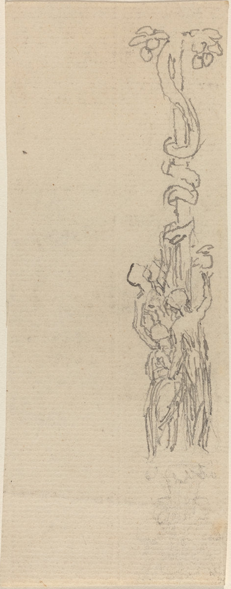 Design for a Candelabrum Representing the Three Graces Gathering the Apples of Hesper by John Flaxman (British, 1755 - 1826), 16X12"(A3)Poster Print