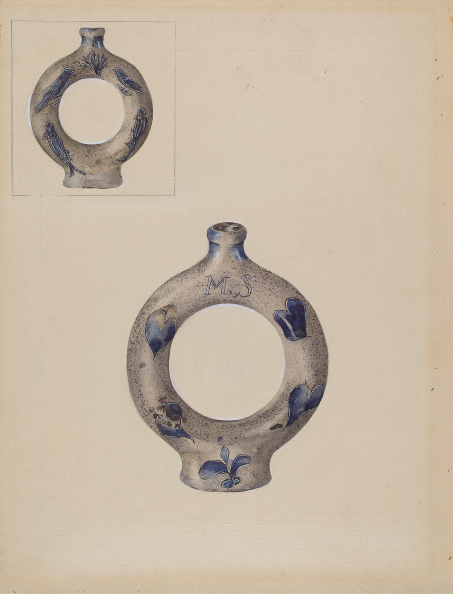 Ring Bottle by Yolande Delasser (American, active c. 1935), 16X12"(A3)Poster Print