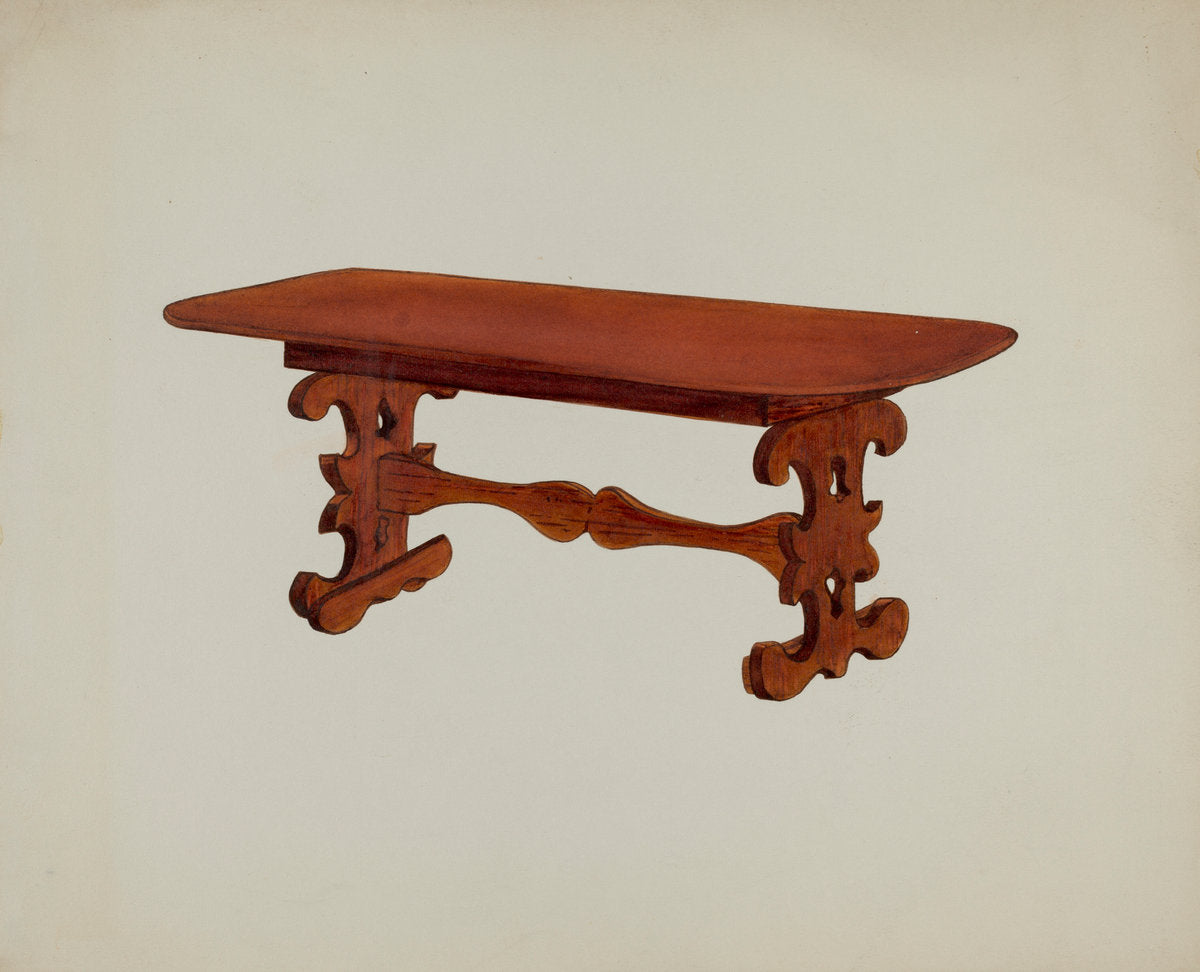 Doll Furniture - Table by Ellen Duncan (American, active c. 1935), 16X12"(A3)Poster Print