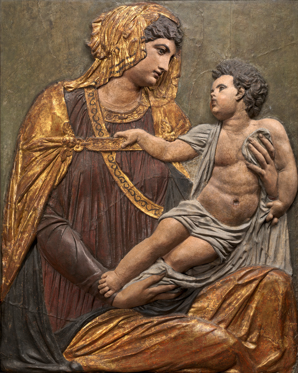 Madonna and Child by Jacopo Sansovino (Florentine-Venetian, 1486 - 1570), 16X12"(A3)Poster Print