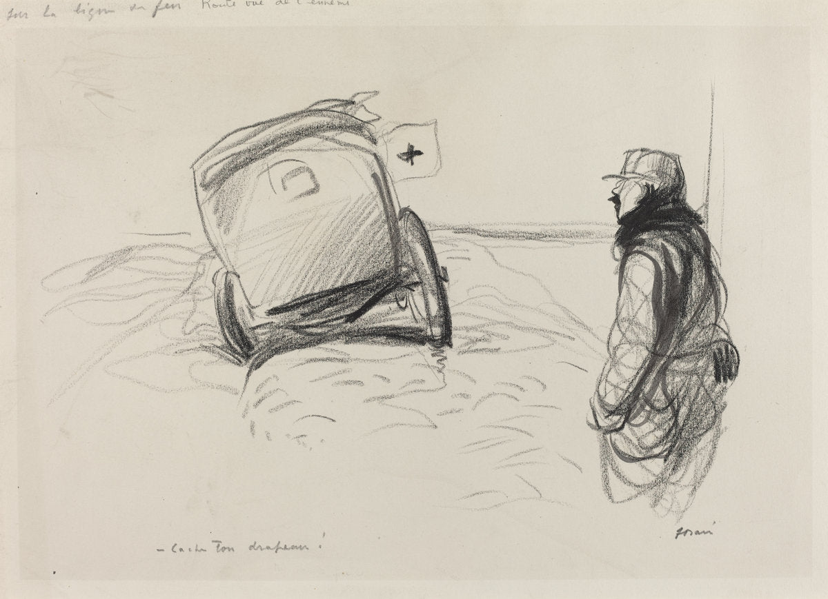 Sur la ligne de feu by Jean-Louis Forain (French, 1852 - 1931), 16X12"(A3)Poster Print