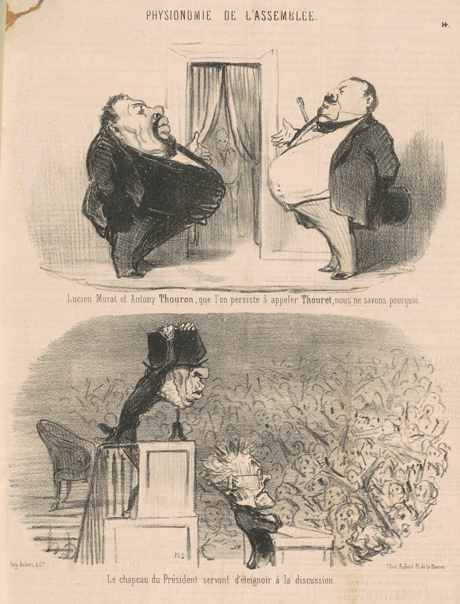 Lucien Murat et Antony Thouron ... by Honoré Daumier (French, 1808 - 1879), 16X12"(A3)Poster Print