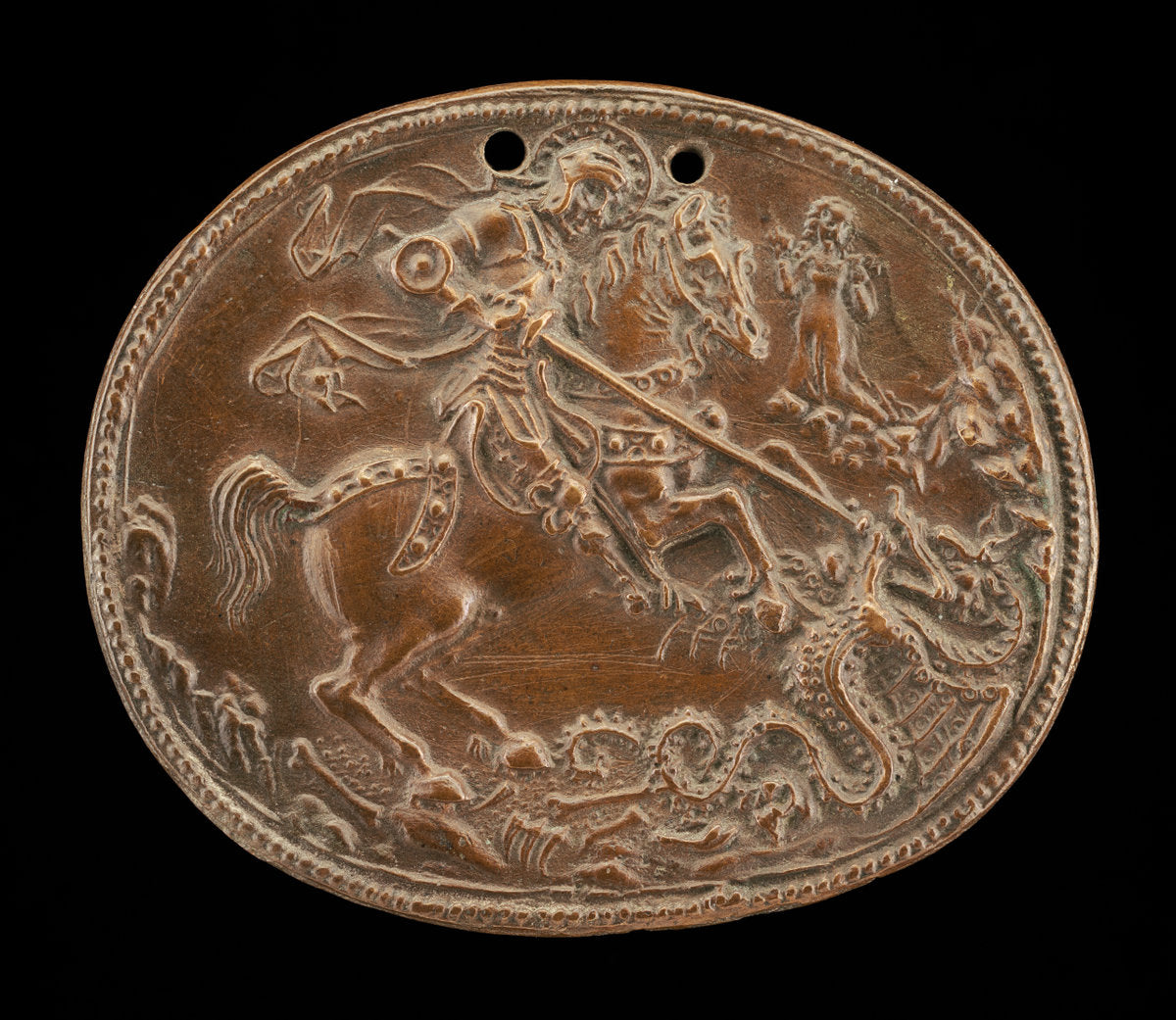Saint George and the Dragon by Attributed to Gianfrancesco Enzola (Parmese, active 1455/1478), 16X12"(A3)Poster Print