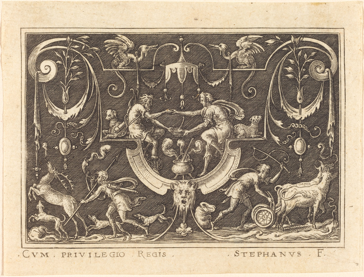 Essau Selling his Birthright by Etienne Delaune (French, 1518/1519 - 1583), 16X12"(A3)Poster Print