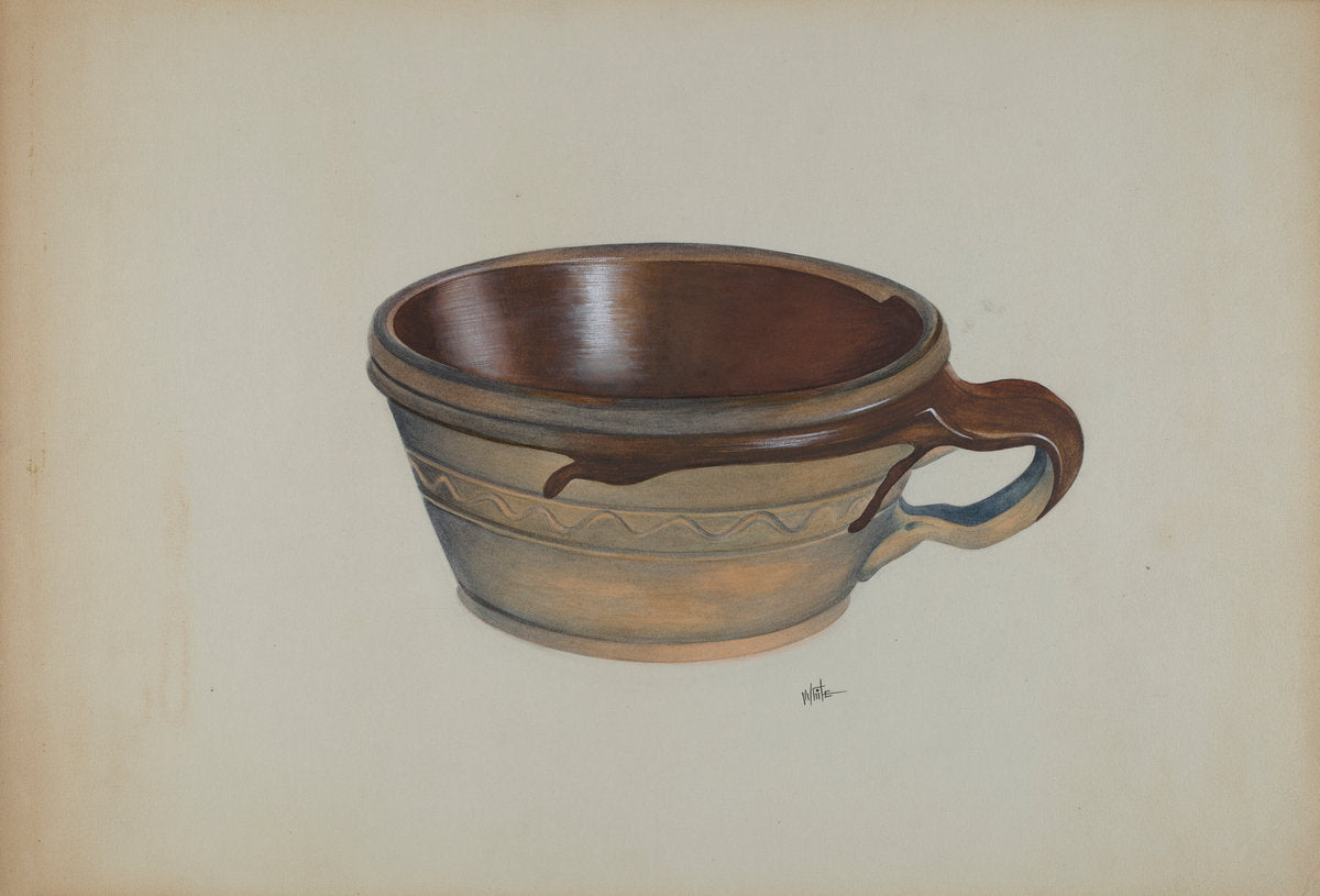 Economite Bowl w/ Handle by Edward White (American, active c. 1935), 16X12"(A3)Poster Print