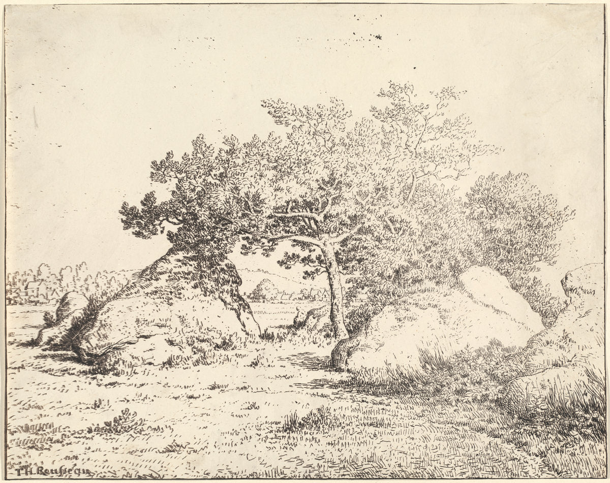 Le Cerisier de la Plante a Biau by Théodore Rousseau (French, 1812 - 1867), 16X12"(A3)Poster Print