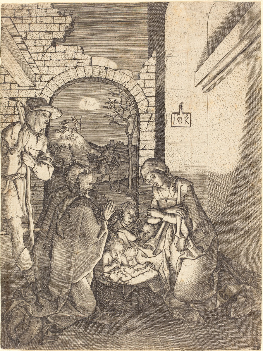 The Nativity by Ludwig Krug (German, c. 1488 - 1532), 16X12"(A3)Poster Print