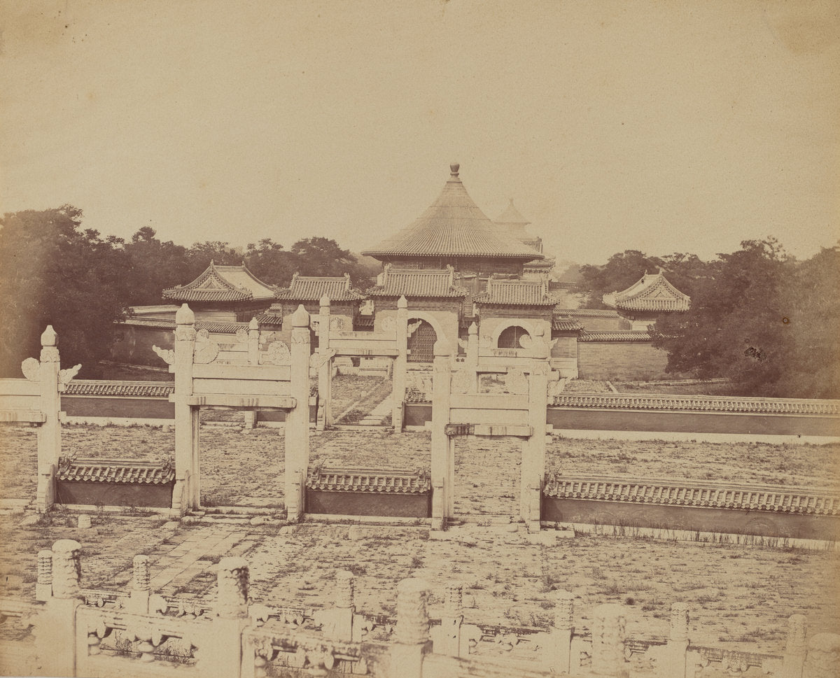 Interior and Arches of the Temple of Heaven Where the Emperor Sacrifices Once a Year, in the Chinese City of Pekin, October 1860 by Felice Beato (British, born Venice, 1832 - 1909), 16X12"(A3)Poster Print