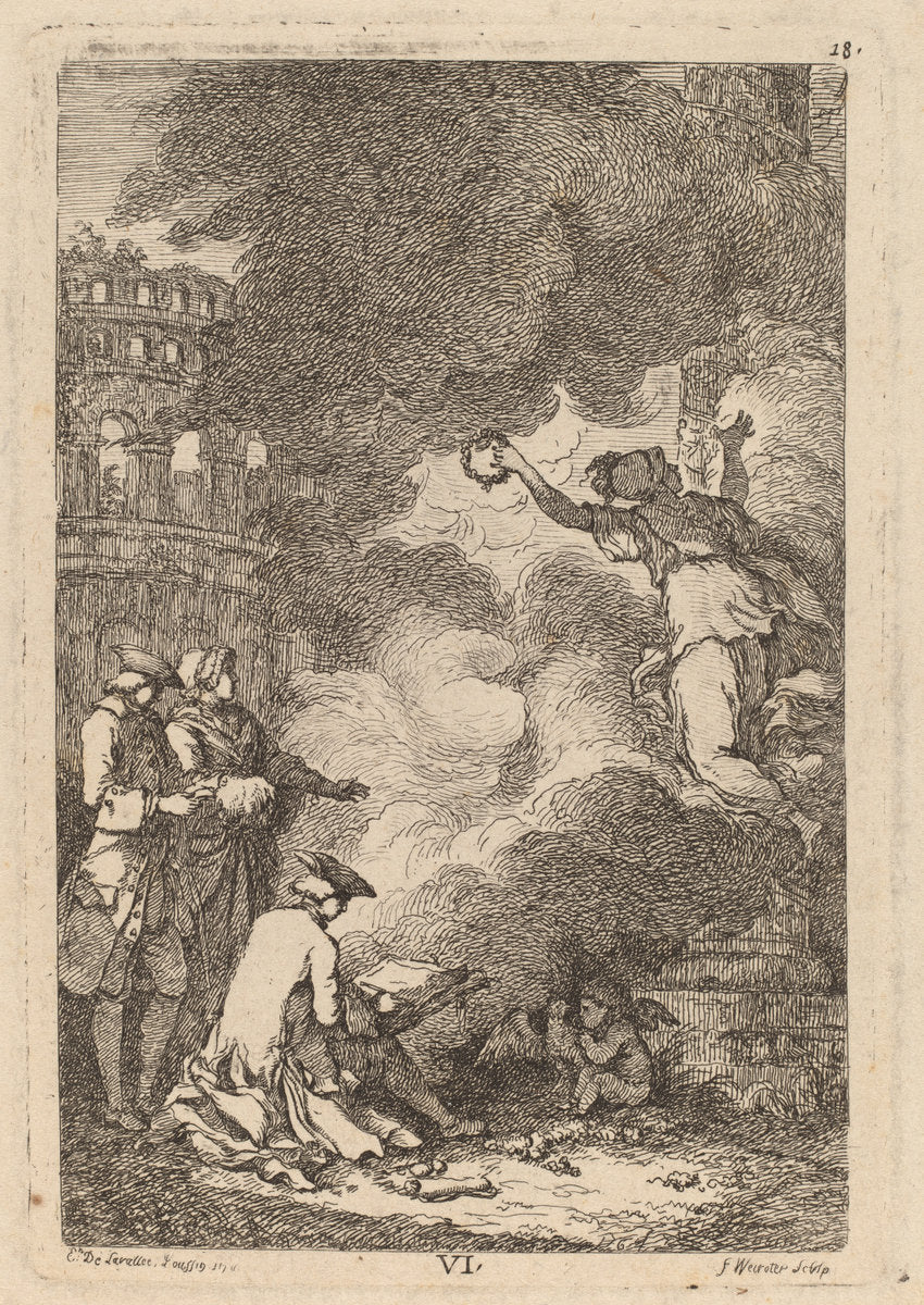 Nella Venuta in Roma: pl. 6 by Franz Edmund Weirotter after Étienne de Lavallée-Poussin (Austrian, 1730 - 1771), 16X12"(A3)Poster Print