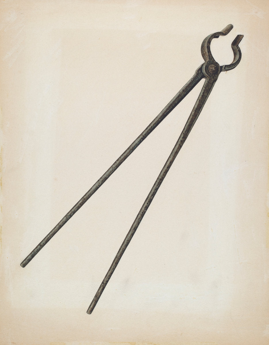 Blacksmith's Tongs by Orison Daeda (American, active c. 1935), 16X12"(A3)Poster Print