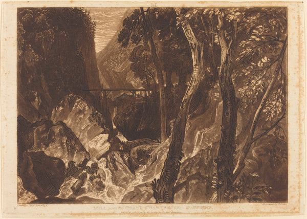 Mill near the Grand Chartreuse by Joseph Mallord William Turner and Warren B. Davis (American, 1865 - 1928), 16X12"(A3)Poster Print