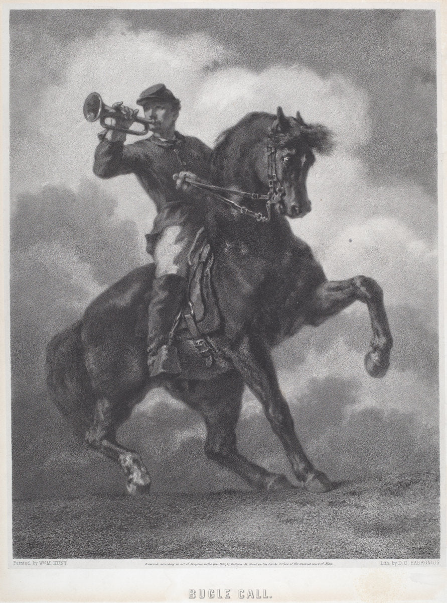 Bugle Call by Dominique C. Fabronius (American, born Belgium, active 1850 - 1880s), 16X12"(A3)Poster Print