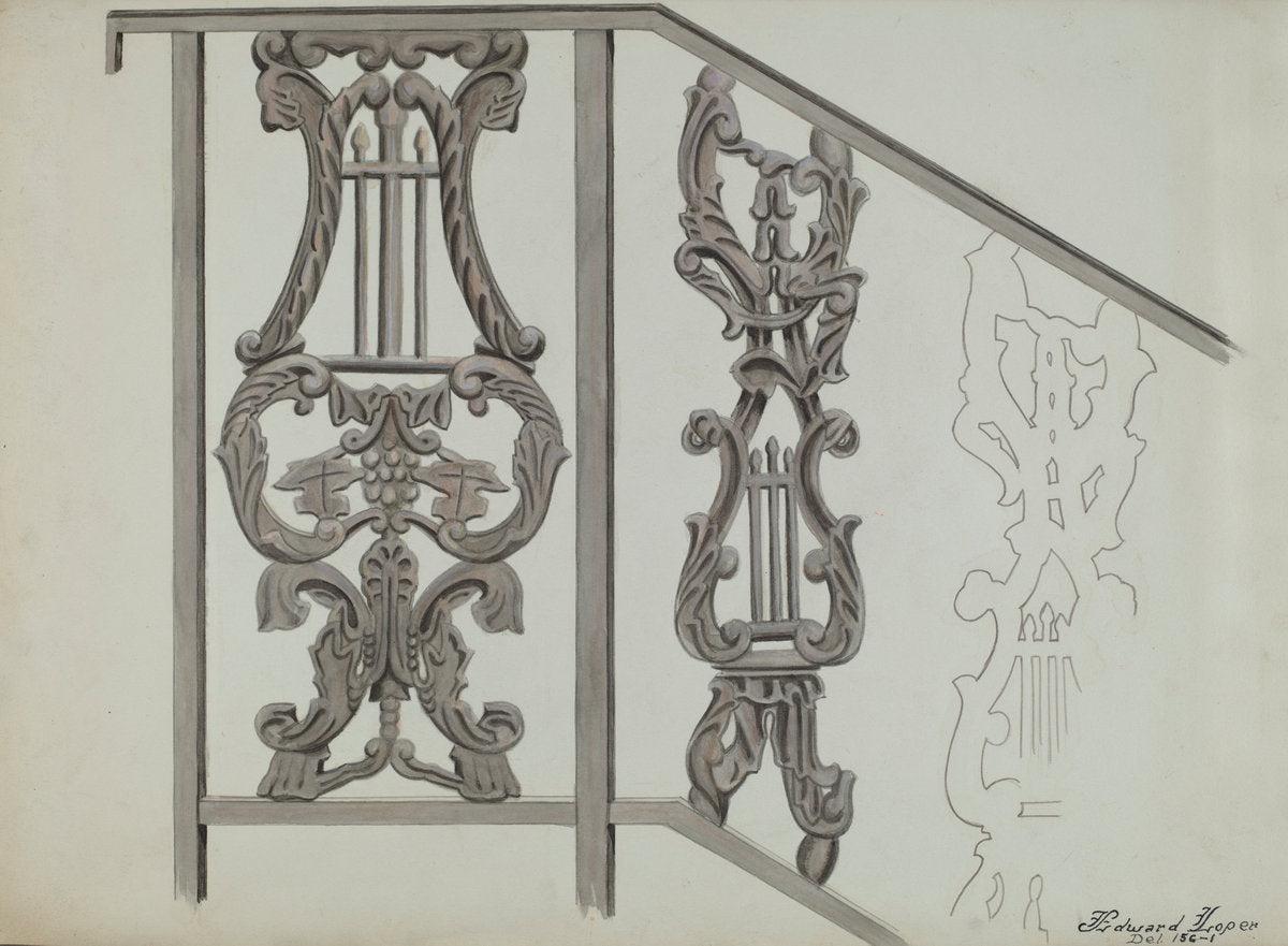 Iron Bannister by Edward L. Loper (American, born 1916), 16X12"(A3)Poster Print
