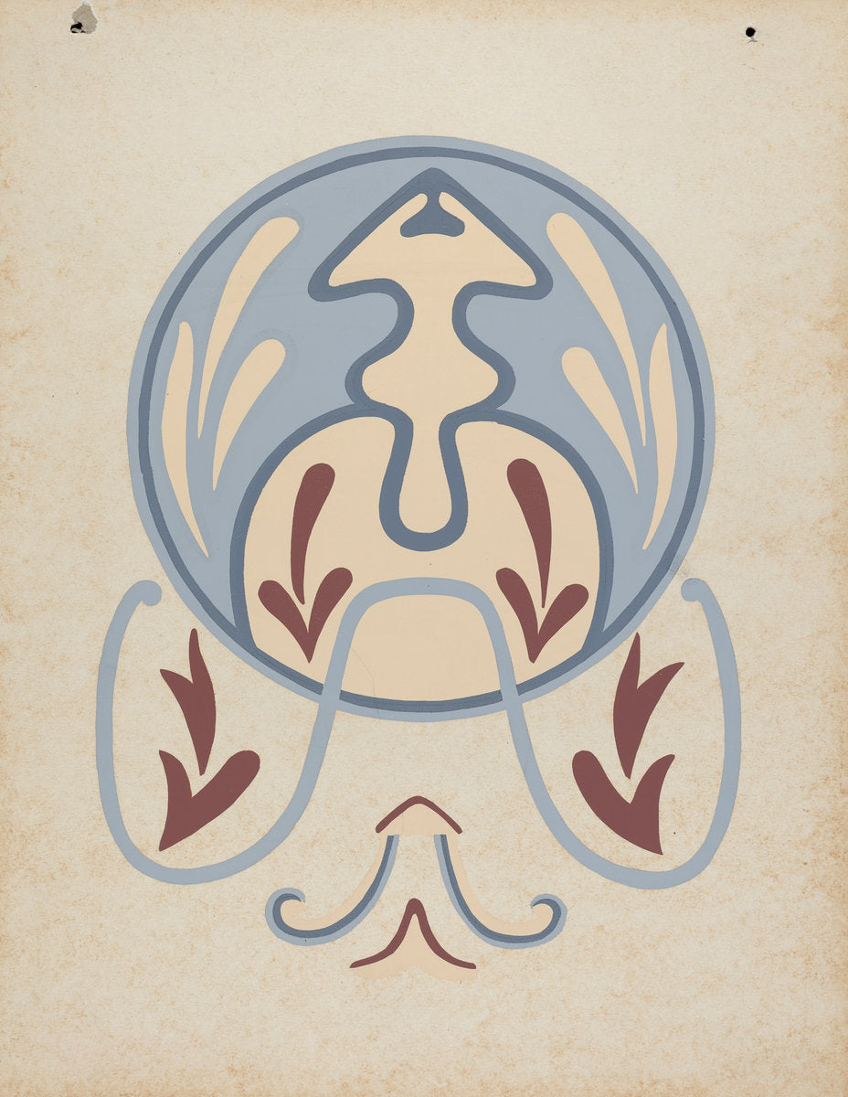 1935/1942 by American 20th Century (Asistencia of San Antonio de Pala Wall Design from the portfolio "Decorative Art of Spanish California"), 16X12"(A3)Poster Print