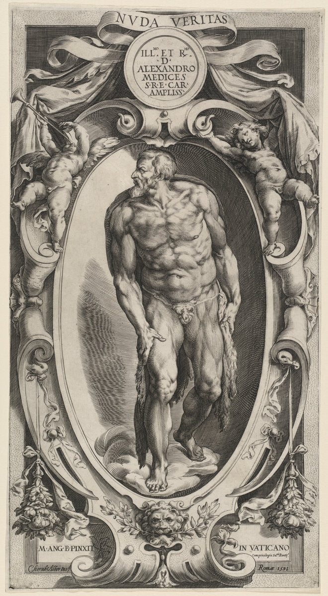 Saint John the Baptist by Cherubino Alberti after Michelangelo (Roman, 1553 - 1615), 16X12"(A3)Poster Print