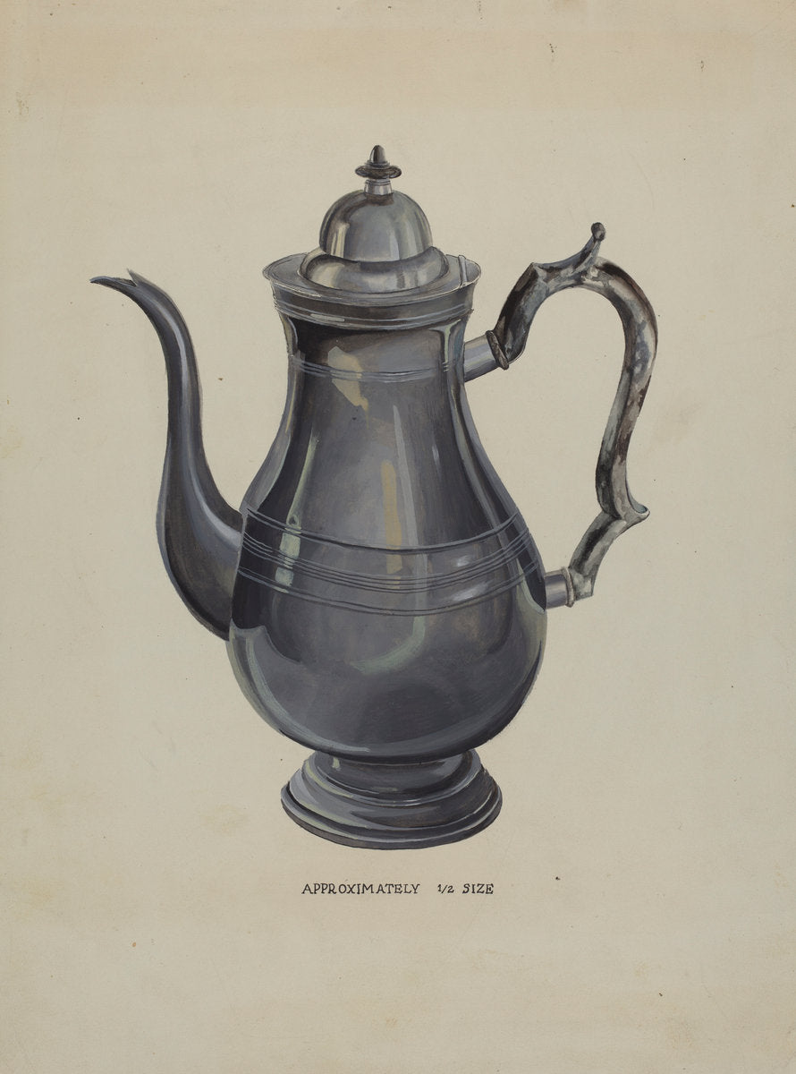 Coffee Pot by Roberta Elvis (American, active c. 1935), 16X12"(A3)Poster Print