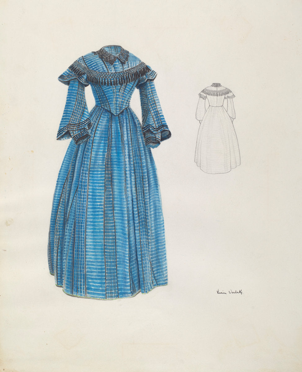 Promenade Dress by Lucien Verbeke (American, active c. 1935), 16X12"(A3)Poster Print