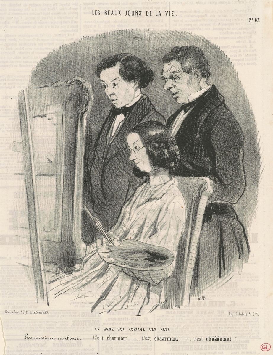 La dame qui cultive les arts by Honoré Daumier (French, 1808 - 1879), 16X12"(A3)Poster Print