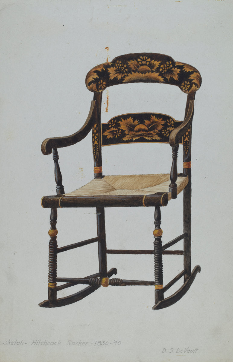 Hitchcock Rocker by David S. De Vault (American, active c. 1935), 16X12"(A3)Poster Print
